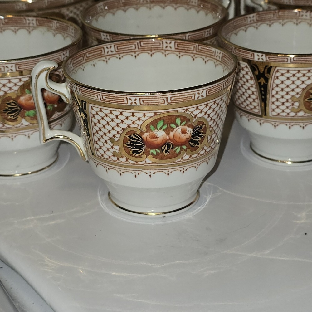 Vintage Fenton Mocha 3326 Bone China Fenton England 8 Piece Tea Set - Picture 7 of 16